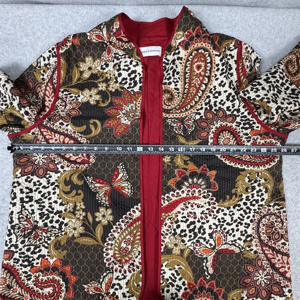 Alfred Dunner Jacket Womens Size 18 Quilted Paisley Floral Open Front - Picture 5 of 9